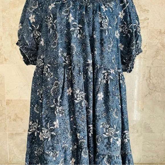 TORRID Chambray Floral Short Sleeve Dress - Picture 3 of 8